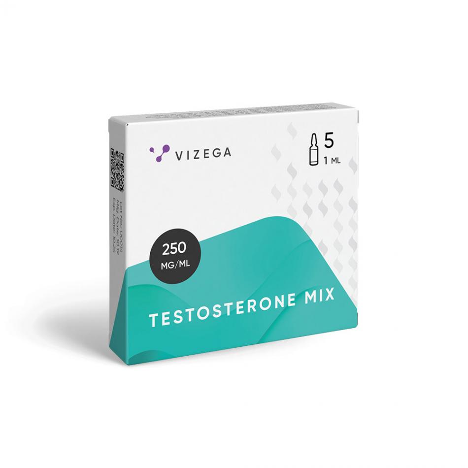 TESTOSTERONE MIX (Vizega) 5 ампул - 250мг/мл - покупайте с быстрой доставкой  по РФ. Скидка для всех покупателей в телеграм канале.